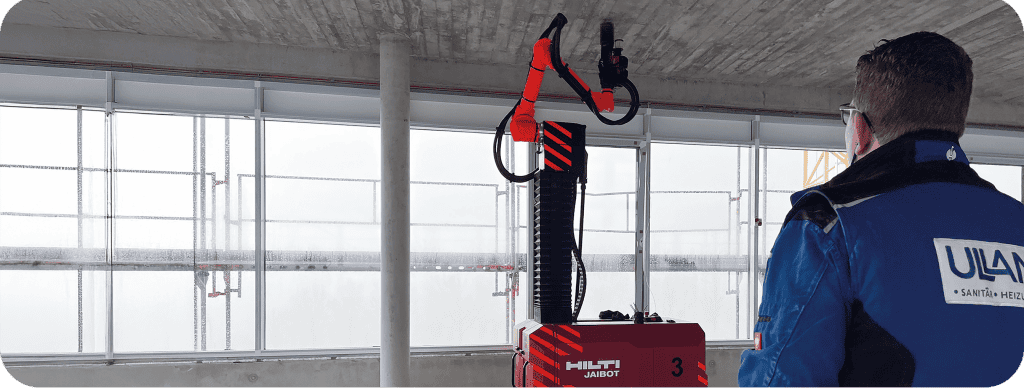 Einsatz modernster Technik: Mit dem Bohrroboter von Hilti präzise und effizient auf dem dp Campus in Gescher im Einsatz